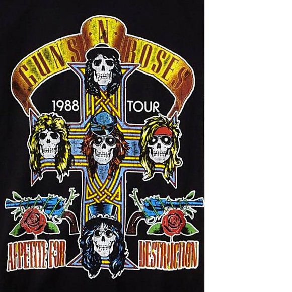 Guns N Roses Appetite for Destruction 1988 Tour rock Official T-Shirt M NWT - Picture 3 of 3